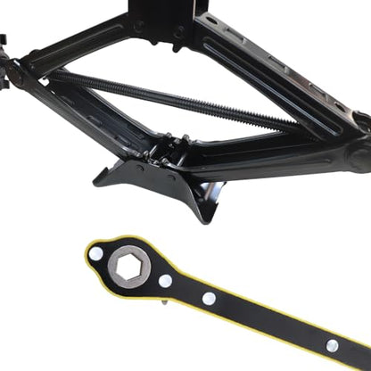 Scissor Jack Kit 4409 lbs 2 Ton Car Lift Quick Jack (Ratchet Wrench) | Heavy Duty Scissor Jack for Car Universal Portable Jack Stand Tire Change Kit Bag for Auto Suv Mpv Truck