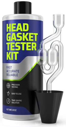 FORTIVO Head Gasket Tester Kit – Over 100 Tests, Complete Combustion Leak Test System with Universal Radiator Adapter, Works on Cars, Trucks, SUVs and Leak Detection Fluid 8oz
