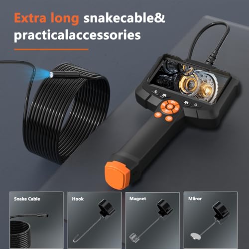 Daxiongmao Endoscope Camera with Light, 1080P HD Borescope, IP67 Waterproof Snake Camera – Ideal for Inspecting Walls, Vents, Automotive Engines, Pipes – A Great Gift Tool for Men (33ft) - size: 33 FT