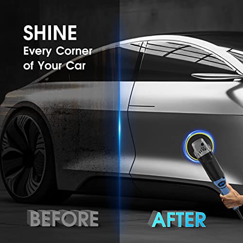 Buffer Polisher, 1200W Rotary Polisher with 6/7inch Plate for Car Detailing | Car Buffers and Polishers Kit with Speed 1600-3500RPM, 2 Handle, Polishing kit for Car Boat Polihshing/Waxing/Scratch Removal