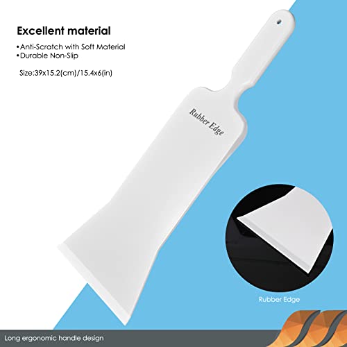 EHDIS Window Tint Bulldozer Squeegee Scrubber Paddle Squeegee, Long Handle Flat Glass Bulldozer Tint Tool for Car Front Windows Rear Glass Cleaning, Auto Window Tinting Car Glass Film Installation