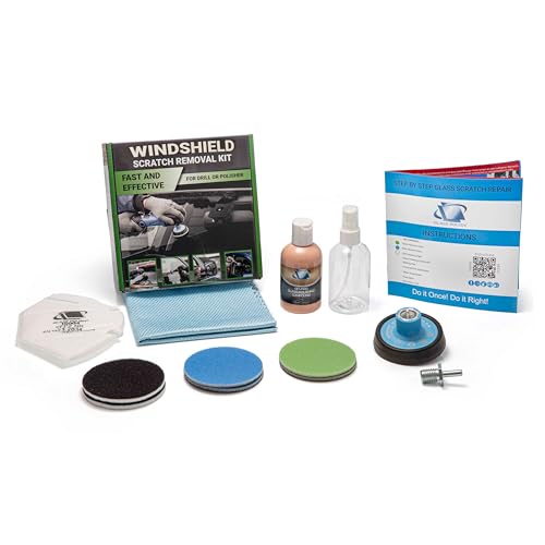 GLASS POLISH DIY 3" (75mm) Windshield Scratch Removal Kit for All Car Glass, Removes Deep Scratches, Wiper Blade Damage & Haziness, Restores Clear Visibility