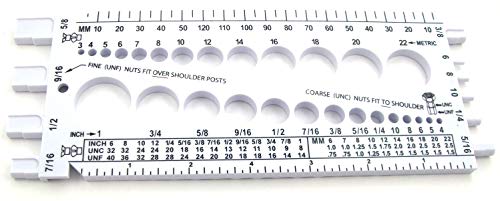 Stainlesstown Nut Bolt Thread Gauge (White) - color: White