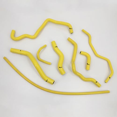 Fit 2001-2005 Honda Civic D17 1.7L Silicone Radiator Coolant Heater Hoses Kit 3-Plyer Yellow - color: Yellow