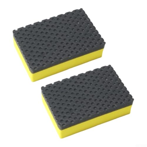 2Pcs Clay Bar Sponge Pad Kit For Car Detailing And Polishing Removes Brake Dust Dirt And Leaves Suitable For Paint Glass And Wheel Surfaces(Yellow) - size: Yellow