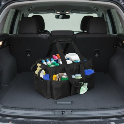 Fits Standard Spray Bottles Cleaning Caddy, Portable 600D Oxford Tool Organizer with Handle for Home and Car Detailing