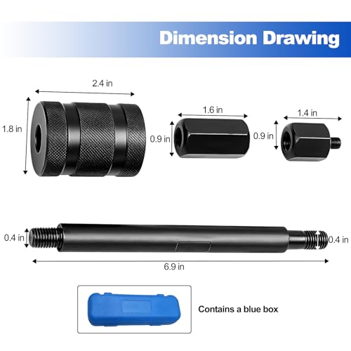 Diesel Injector Puller Tool with Slide Hammer, Fuel Injectors Removal Set with M8 M12 M14 Thread Adapters, Common Rail Injector Remover Extractor for Diesel Injectors