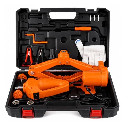 Hydraulic Jack, Electric Car Jack 3 Ton 12V Scissor | Portable Kit For Sedan, SUV, Truck Tire Change, Roadside Use(3T Jack Wrench) - color: 3T Jack Wrench