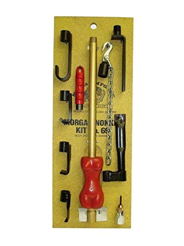 Morgan Mfg. No. 69 Girl Nokker Auto Body Slide Hammer with 9 Attachments, 9.5 lb. Slide Hammer, Red