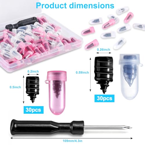 60 PCS Premium Tire Repair Rubber Nails Kit, Portable Screw in Tire Plugs with Screwdriver, Tire Plug Screw for Repairing Punctures in Vacuum Tires, Quick Self-Service Emergency Tire Repair Solution