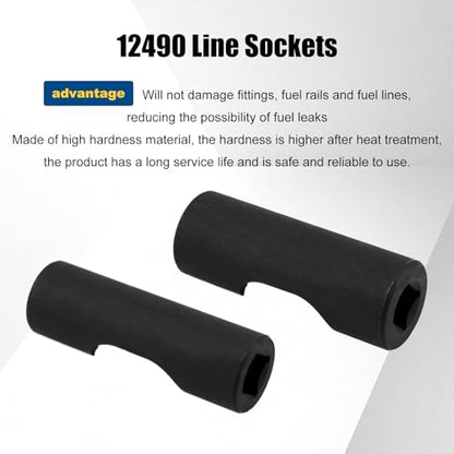 RULLINE 2Pcs Upgraded Steel Flare Nut Socket Set 17mm+21mm for Automotive and Mechanical Applications 1/2" square drive - size: 17mm+21mm