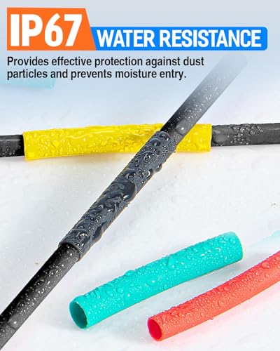 5/16in Heat Shrink Tubing - 3:1 Adhesive Lined, Shrinkable Wire Wrap Tube, 12FT, 6 Colors, Marine Grade Waterproof, Insulated Sealed, Oil & Wear Resistant for Industrial, Automotive, Cable Repair - color: 5/16inch 6colors 12FT