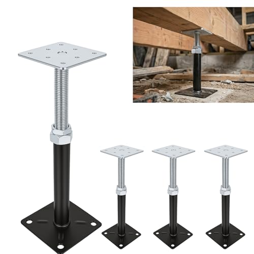Adjustable House Floor Jacks, Post Floor Joist Jacks for Leveling, 8" - 12" Height Adjust Range, Telescoping Screw Jacks for Temporary Support, 5000 LBS Max Load Capacity 4 Pack - size: 8" - 12" Adjustable Floor Jacks