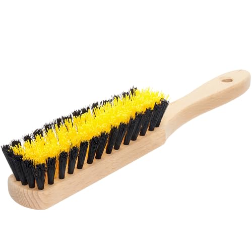 Carpet Cleaning Brush, Scrub Brush with Handle for Floor Mats, Rug Brush, Heavy Duty Carpet Cleaner Brush, Nylon Upholstery Brush for Indoor and Outdoor, Stiff Bristle Car Carpet Brush, Yellow - color: Black and Yellow