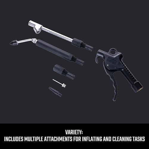 CRAFTSMAN Blow Gun Kit with Multiple Attachments for Inflating and Cleaning, 1/4-Inch NPT Connection, Extended Nozzle for Hard-to-Reach Areas