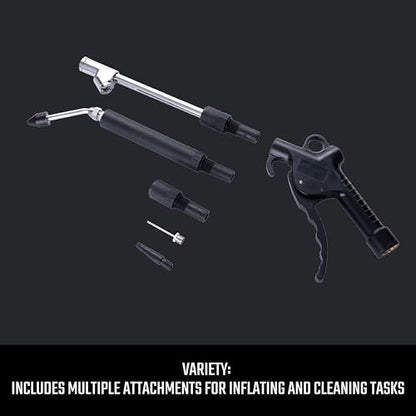 CRAFTSMAN Blow Gun Kit with Multiple Attachments for Inflating and Cleaning, 1/4-Inch NPT Connection, Extended Nozzle for Hard-to-Reach Areas
