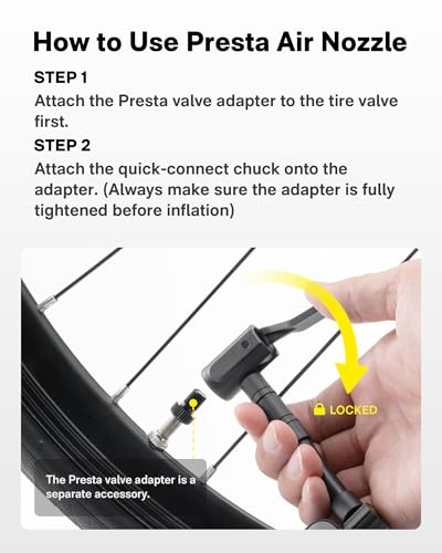 HOTO Electric Bike Tire Pump, Mini Bicycle Pump, 25s Fast Inflate | Portable Bike Air Pump with Presta & Schrader Valve for Road Bike, Mountain Bike, Motorcycle, Scooter, Sports Ball, Outdoor
