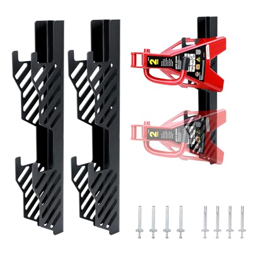 Jack Stands Wall Mount Organizer Brackets Fits 2 & 3 Ton,Heavy Duty Jack Stands Holder Hook,Jack Stand Storage Rack Wall Mount,Great for Car Tower Trailer Accessories Tool– 2 Packs for 4 Jack Stands