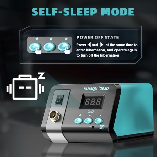 Soldering Station 75W, KUAIQU Digital Soldering Iron Station Kit,Precision Heat Control (50°C~480°C / 122°F~896°F), Ceramic Heating Element, ESD Safe, °C/ºF Conversion, Auto Sleep, Calibration Support