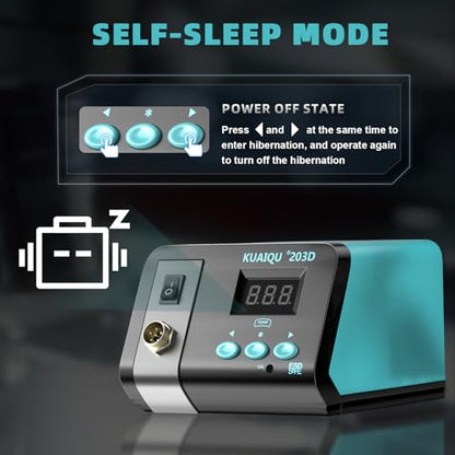 Soldering Station 75W, KUAIQU Digital Soldering Iron Station Kit,Precision Heat Control (50°C~480°C / 122°F~896°F), Ceramic Heating Element, ESD Safe, °C/ºF Conversion, Auto Sleep, Calibration Support