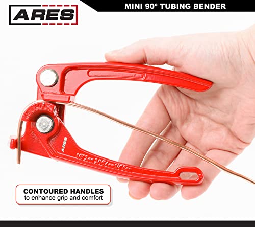 ARES 10029 – Mini 90 Degree Tubing Bender – Fits 1/8-Inch (3mm), 3/16-Inch (4mm), and 1/4-Inch (6mm) Diameter Tubing – Compact Design for Tight Spaces – Perfect for Brake Jobs, Refrigeration, and More - size: Mini 90 Degree Tubing Bender