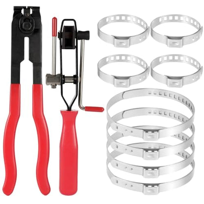 Cv Boot Clamps And Banding Kit, 10-Piece Set With 2 Pliers & 8 Cv Joint Boot Clamps For Atv/Vehicle Maintenance