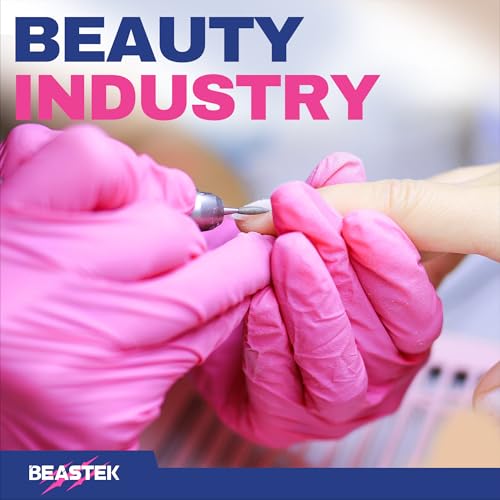 Beastek Nitrile Disposable Exam Gloves, 4Mil 100Ct Powder-Free Latex-Free Food-Safe for Cooking Medical Esthetician, Hot Pink - color: Small (Hot Pink)