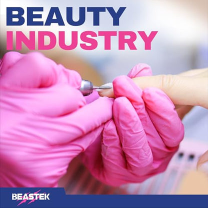Beastek Nitrile Disposable Exam Gloves, 4Mil 100Ct Powder-Free Latex-Free Food-Safe for Cooking Medical Esthetician, Hot Pink - color: X-small (Hot Pink)