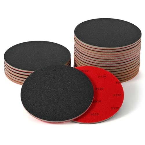MAXMAN 18pcs Foam Sanding Pads, 5 Inch Bowling Sanding Pads, 320 Grit Sanding Sponge Set, Reusable Wet Dry Sandpaper Block for Random Orbital Sander, Wood, Metal, Auto Polishing & Curved Surfaces - size: 5 inch, style: 320 Grit