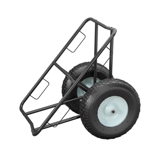 Heavy-Duty Carpet Dolly with Pneumatic Wheels, Steel V-Cradle Roll Carrier, 500 lb Capacity Portable Floor Roller Cart for Carpet, Lumber, Pipes & Large Material Rolls,for Warehouses, Stores - size: Small Dolly – 500 lb Capacity