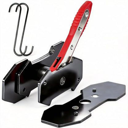 Brake Caliper Compression Tool, 360° Ratcheting Piston Compressor, 2 Steel Plates, 2 Hooks, for Single Twin Quad Pistons, Cars Trucks SUVs