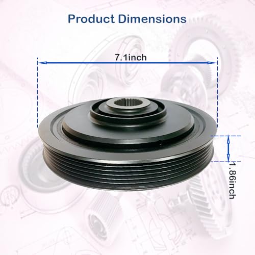 594-267 Harmonic Balancer Crankshaft Crankshaft Pulley Compatible with 05-09 for Acura MDX 05-08 for Acura RL TL 06-07 for Honda Accord 05-10 for Honda Odyssey 05-08 for Honda Pilot