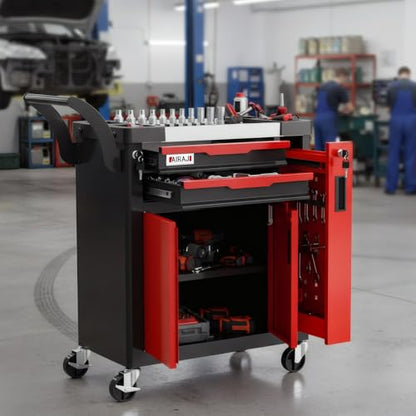 2-Drawer Tool Chest with Wheels, Rolling Tool Chest with Side Drawer,Tool Cabinet Drawers lockable,Tool Cart with Top compartment,for Garage Storage,Workshop,Home,Safety Rounded Corner Anti-collision - style: 2-Drawer