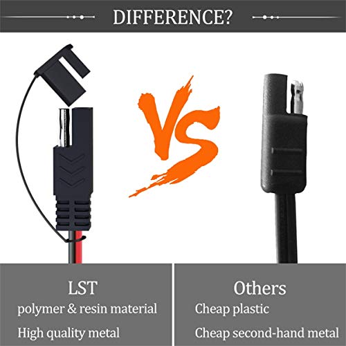 6FT 16AWG SAE to O Ring Terminal Harness, Heavy Duty Battery Quick Disconnect Extension Cable with 10A Fuse, 12V 24V Waterproof Quick Release Eyelet Connector for Motorcycle, Car, Marine, Lawn Mower - color: 16AWG-6FT