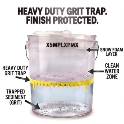 10.4" Heavy Duty Car Wash Bucket Insert (2-Pack) & Wash Mitt Kit - 10.6 oz Detailing Dirt Separator & Grit Trap, Scratch-Free Auto Wash, Fits 3.5 to 5 Gallon Buckets (Yellow Kit) - color: 2pack Yellow