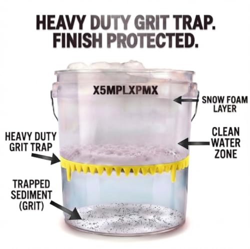 10.4" Heavy Duty Car Wash Bucket Insert (2-Pack) & Wash Mitt Kit - 10.6 oz Detailing Dirt Separator & Grit Trap, Scratch-Free Auto Wash, Fits 3.5 to 5 Gallon Buckets (Yellow Kit) - color: 2pack Yellow