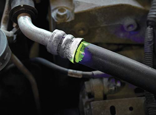 LEAKFINDER LF500CS Cordless LED Leak Detection Flashlight Kit - Up to 5' Range, Violet LED Light, Compact Design, Fluorescent Enhancing Glasses, 3 AAA Batteries - size: Battery UV Light