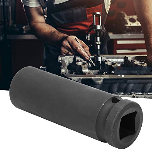 Impact Socket, 1/2 Inch Drive 17/18/19mm Metric Deep Impact Socket 6 Point Pneumatic Air Socket for Automotive Repair Professional Mechanics CrMo Steel