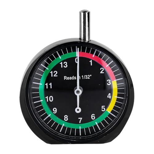 Tire Tread Depth Gauge, Professional Dial Type Tire Tread Depth Gauge with Color-Coded Zones for Car Truck Motorcycle & Bus, Accurate 1/32" Increments Reading
