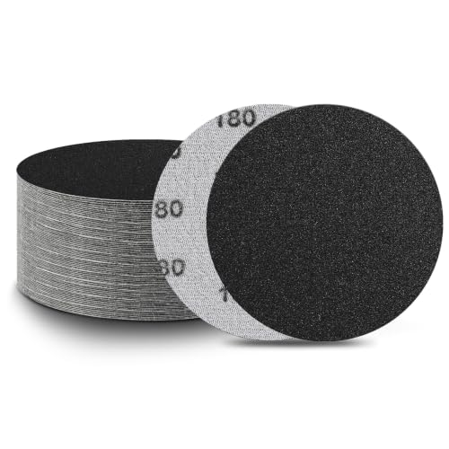 100 PCS 180 Grit 3 Inch Hook and Loop Sanding Discs | Coarse Grinding, Wet Dry, Silicon Carbide, Round Sandpaper, for Wood Metal or Auto, for Drill Polishing Kit - style: 180 Grit