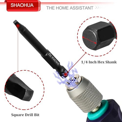 11PCS Square Drive Bits, 10PCS #2 Square Screwdriver Bits and 1PCS 1/4 Hex-Shank Magnetic Bit Driver, 2.3" Long Square Bit, S2 Alloy Steel Pocket Hole Jig System SQ2 Bits, SQ2 Impact Driver Bits - style: Square Drill Bits SQ2 60MM & Tool