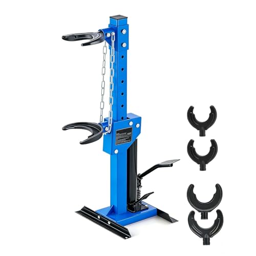Professional Hydraulic Coil Spring Compressor for Car, SUV & Truck – Heavy Duty Foot Pedal Operated Strut & Shock Absorber Tool with Safety Lock, Durable Steel Construction, Blue - color: Blue