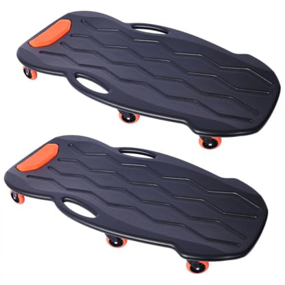 Mechanic Creeper, 42 Inch HDPE Rolling Garage Creeper with Padded Headrest, 330 LBS Capacity Low Profile Automotive Creeper with 6 Swivel Casters and Tool Trays,2pcs - color: 2pcs