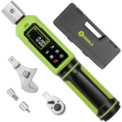 Adjustable Open End Digital Torque Wrench 3/8" Drive 0.66-44.2Ft.Lb | Interchangeable Electronic Torque Wrench (0.9-60N.m),32 mm 2% Accuracy for HVAC Automotive Moto Narrow Pipeline,Prec. Parts