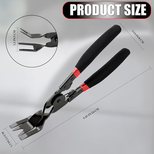 1PCS Car Clip Pliers Tool, Panel Clip Pliers Set Fastener Remover, Auto Retainer Clip Trim Rivet Removal Tool, Auto Door Car Upholstery Trim Clip Removal Tool (Black & Red) - color: Black & Red - 1 Pcs Clip Removal Plier