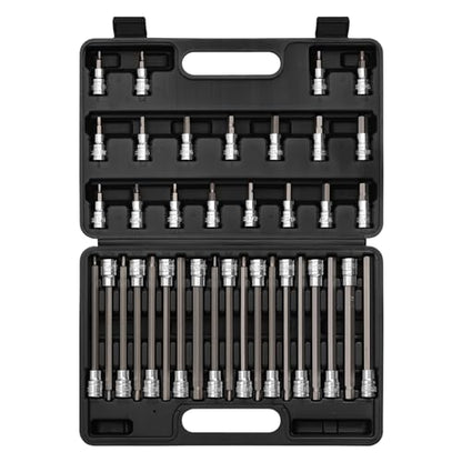 EMENTOL 38PCS 3/8" Drive Hex Bit Socket Set, CR-V, S2 Steel, SAE/Metric, Extra Long and Standard Allen Hex Bit Socket Set, 1/8 Inch - 3/8 Inch, 3mm - 10mm - size: 38 PCS (1/8 Inch - 3/8 Inch, 3mm - 10mm)