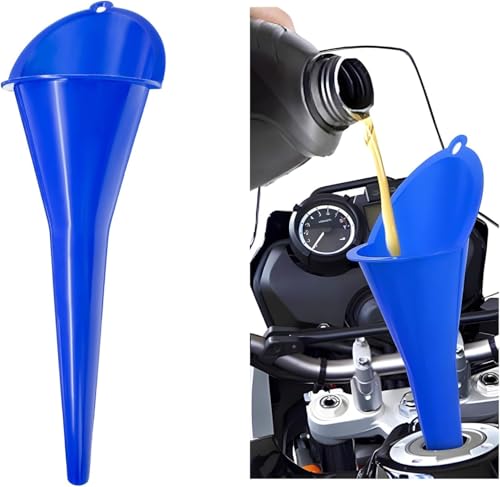Long-Neck Oil Funnel for Automotive – Multi-Function Plastic Funnel for Oil, Gas & Lubricants – Universal Car Accessory (Blue (1-Pack)) - color: Blue (1-Pack)