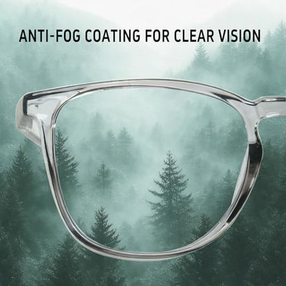 Safety Glasses Anti Fog Goggles Protective Eyewear Blue Light Blocking Anti Dust UV Protection Glasses For Men Women - color: Black Leopard+transparent Pink