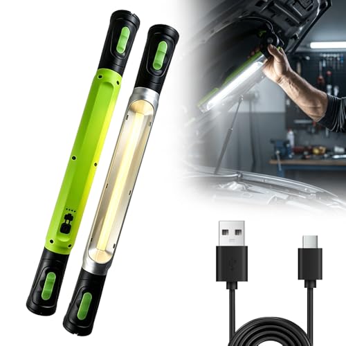 The Under-Hood Work Light, 3000LM Ultra Bright LED Magnetic Light with Hooks, Cordless Rechargeable Work Light for Mechanic Car Repairing Garage for Emergency Inspection (2PCS) - color: 2PCS