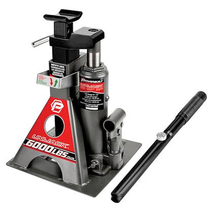 Powerbuilt 3 Ton, Bottle Jack and Jack Stands in One, 6000 Pound Capacity, All-in-One Car Lift, Heavy Duty Vehicle Unijack, Wide Base, 620471 - size: 6000lb, Unijack